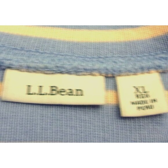 L.L Bean Pink Gray Striped Shirt Size L-XL .25 Front Zipper Cotton Stretchy - Picture 5 of 5